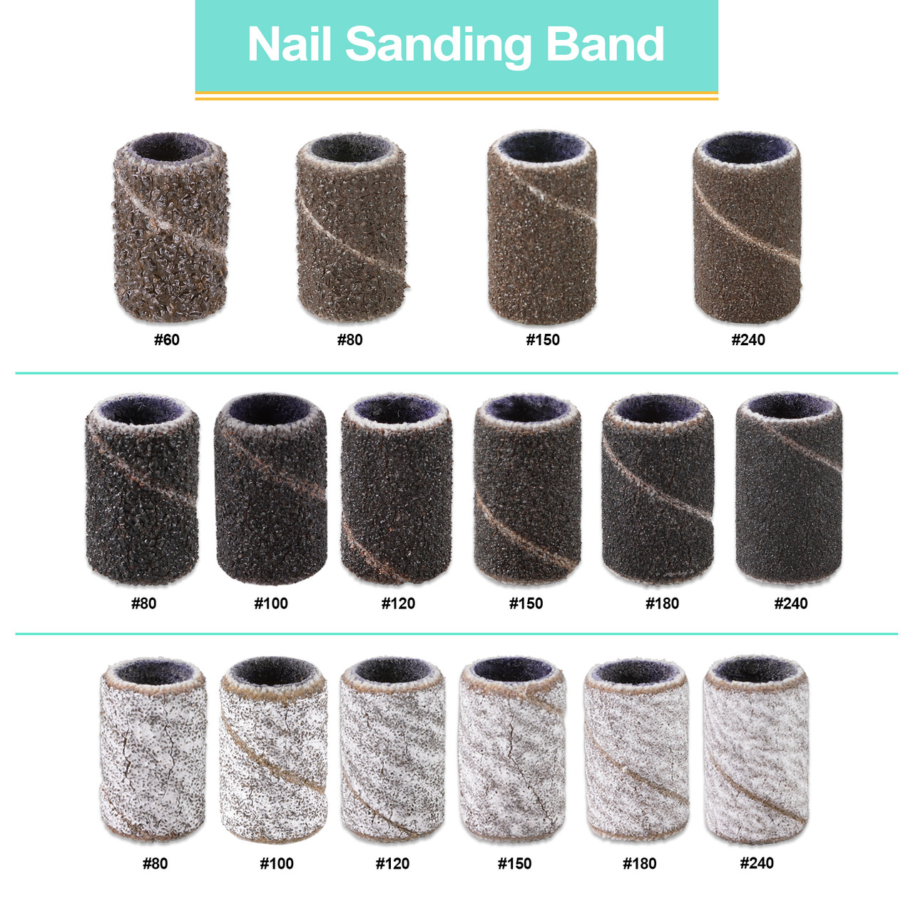 Kiara Sky Professional Gel & Acrylic Nails Accessories - Medium Grit Black Sanding  Band (Pack of 50) | Nail Polish Direct