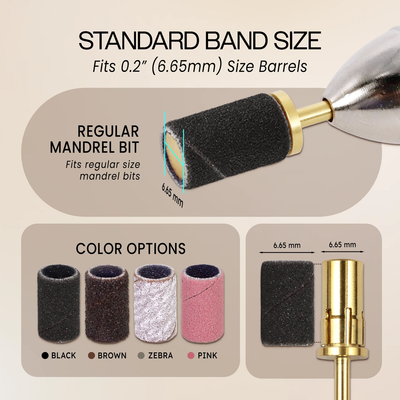  PANA 100 Pieces Black Nail Sanding Bands (Grit 80, 100, 120, 150, 180, 240)