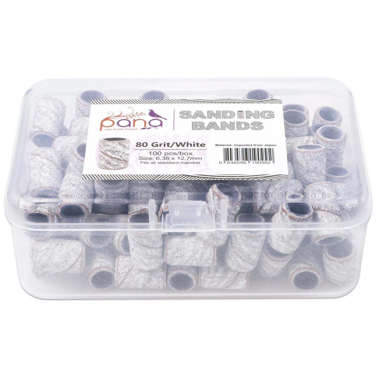 PANA 100 Pieces Zebra Nail Sanding Bands (Grit 80, 100, 120, 150, 180, 240)