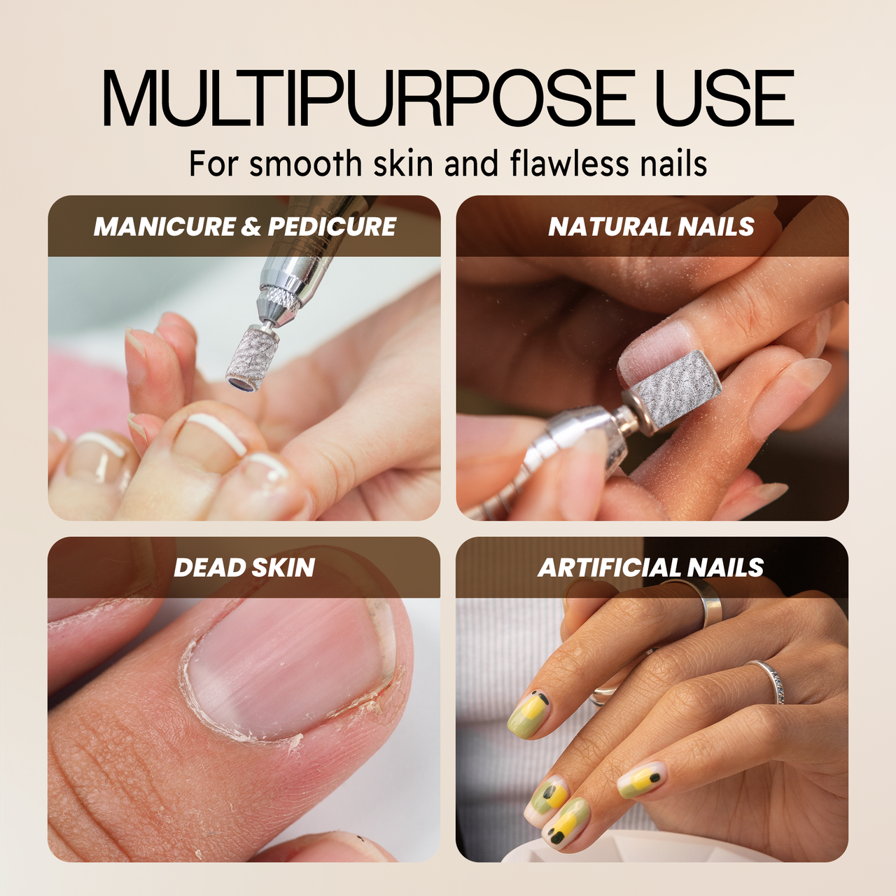 PANA 100 Pieces Zebra Nail Sanding Bands (Grit 80, 100, 120, 150, 180, 240)