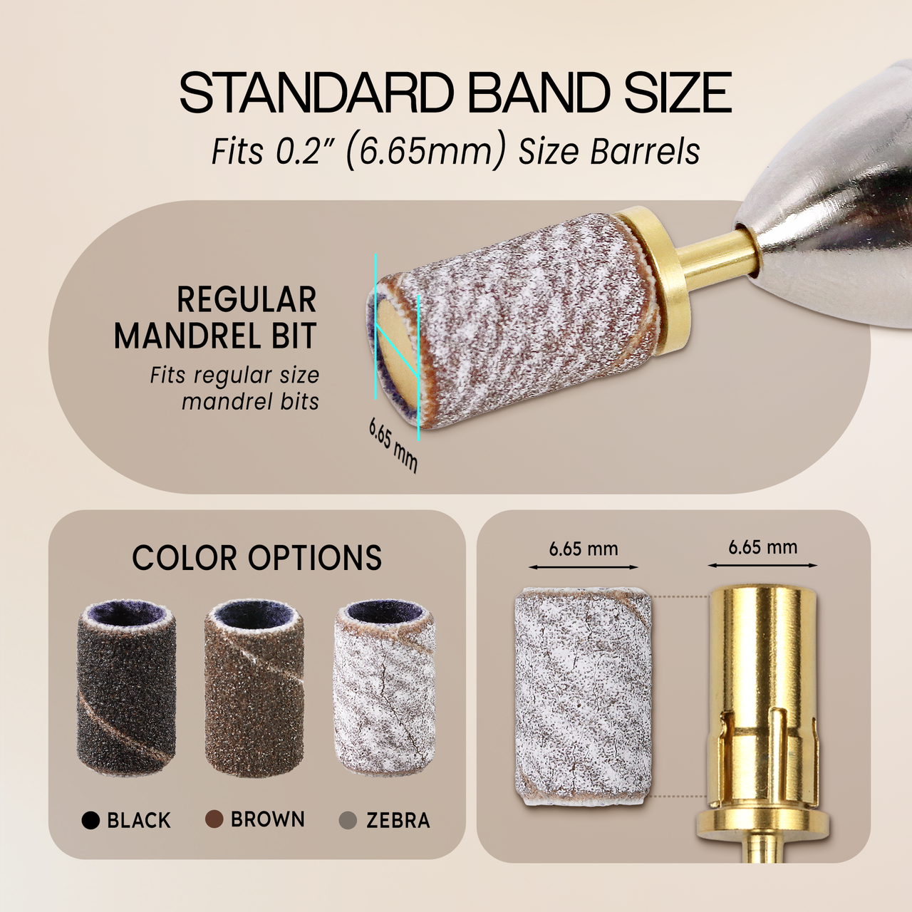 PANA 100 Pieces Zebra Nail Sanding Bands (Grit 80, 100, 120, 150, 180, 240)