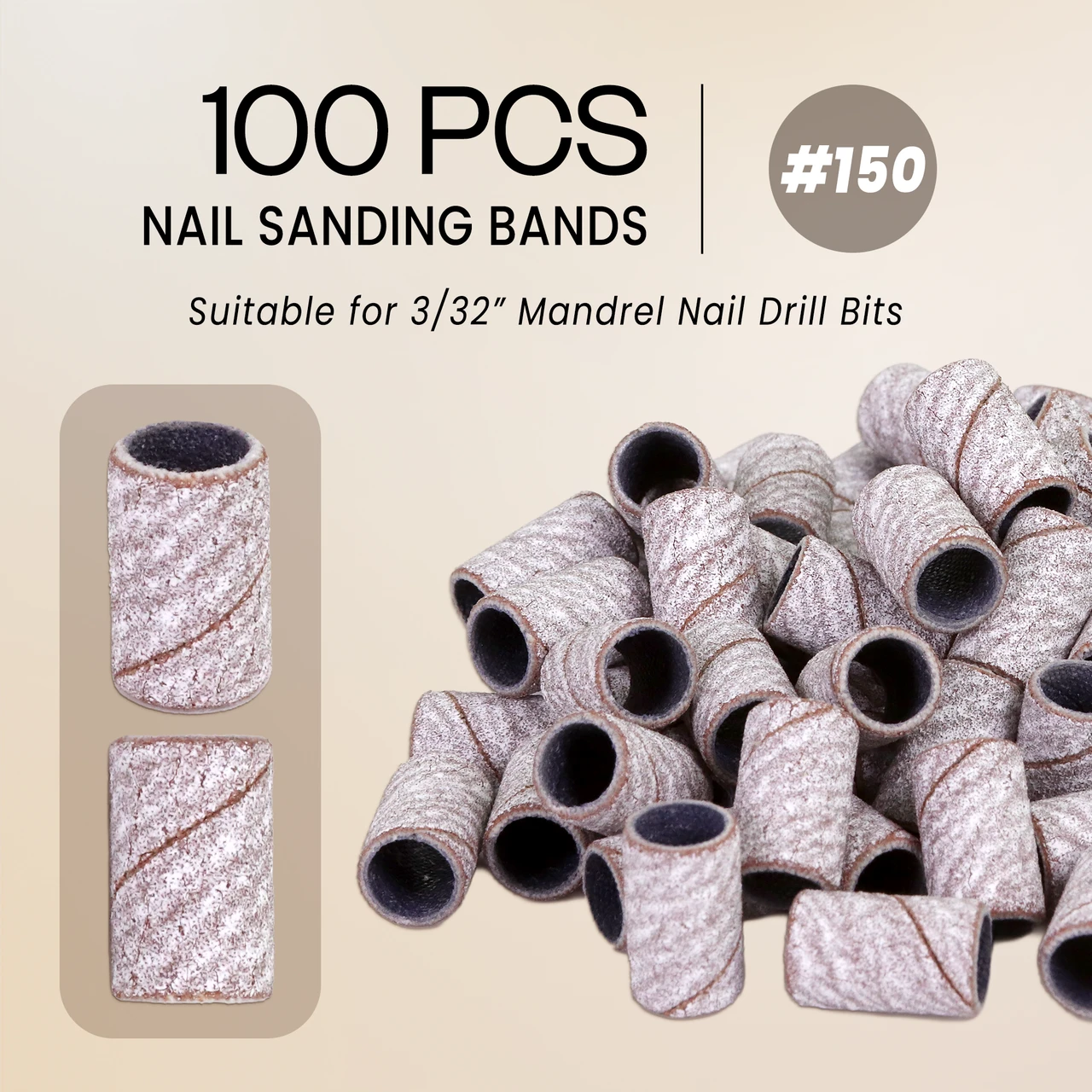 PANA 100 Pieces Zebra Nail Sanding Bands (Grit 80, 100, 120, 150, 180, 240)