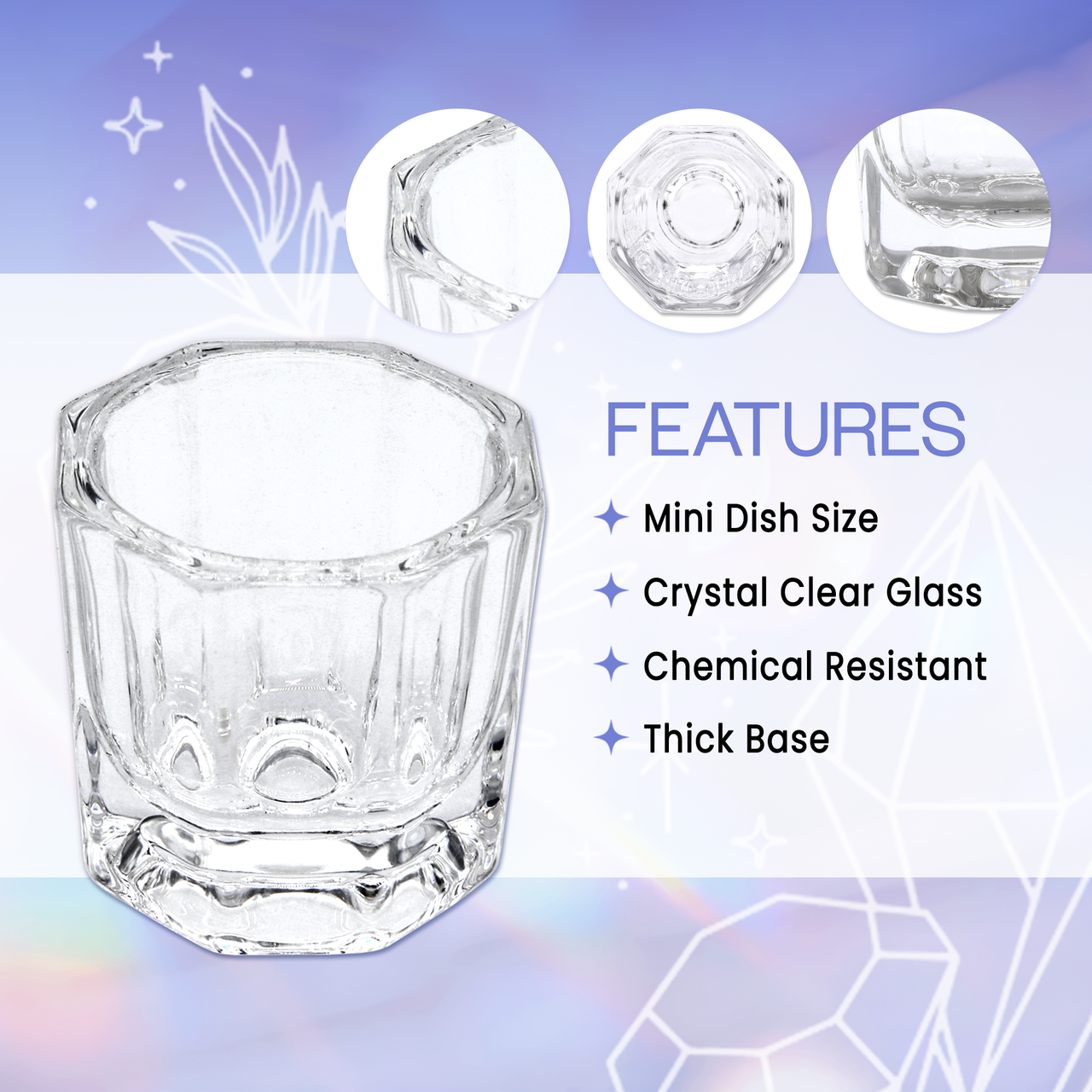 Octagon Shaped Glass Dappen Dish (4ct.)