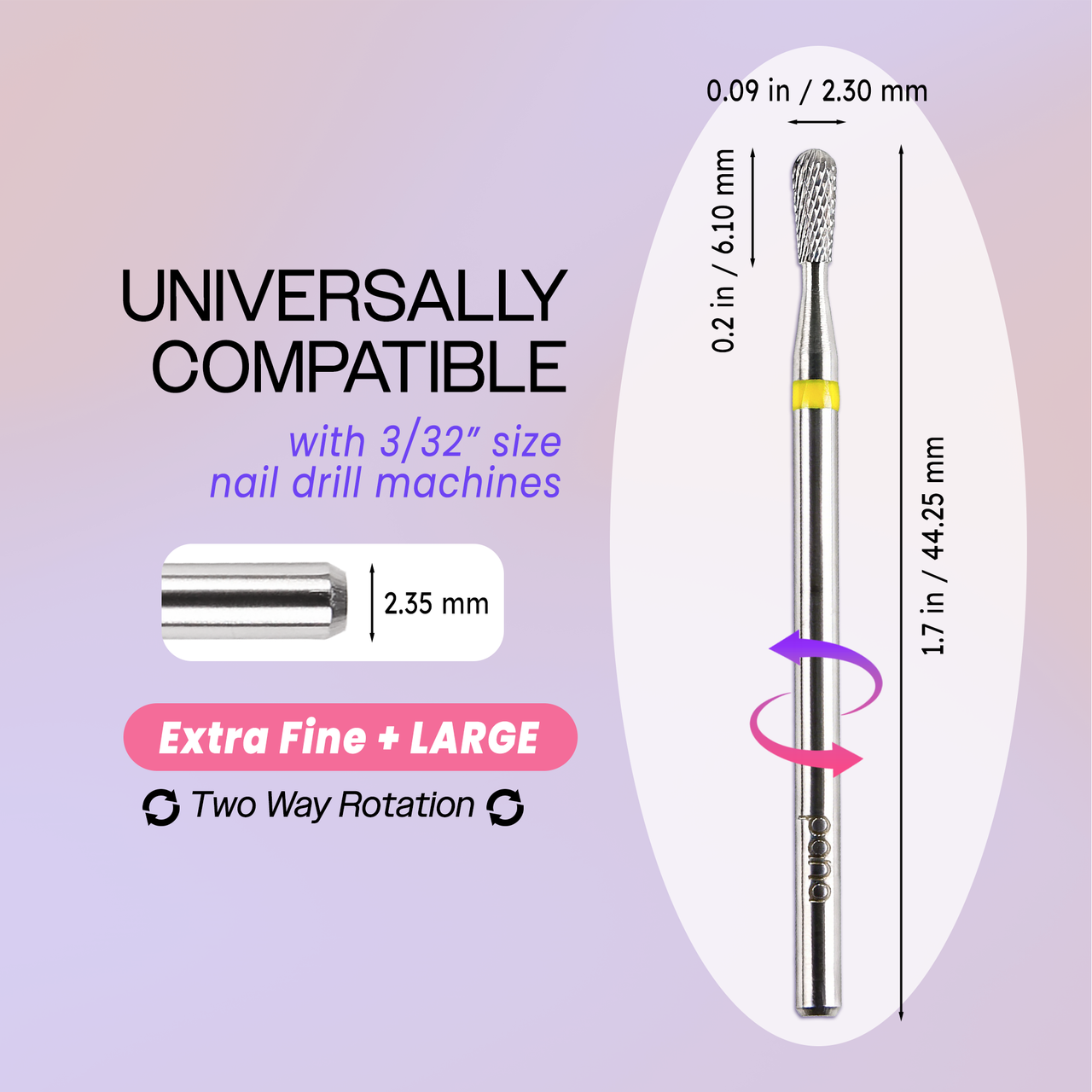 3/32" Pear Shaped Silver Carbide Bit (Large/Small Barrel)
