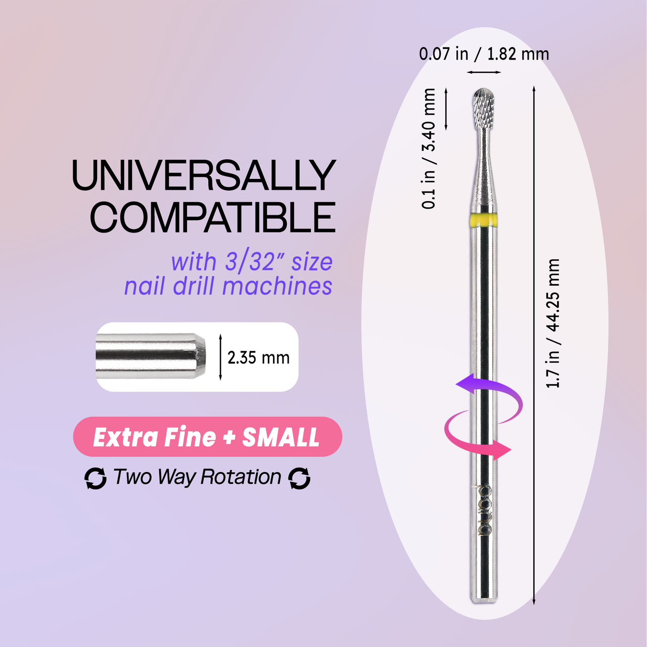 3/32" Pear Shaped Silver Carbide Bit (Large/Small Barrel)