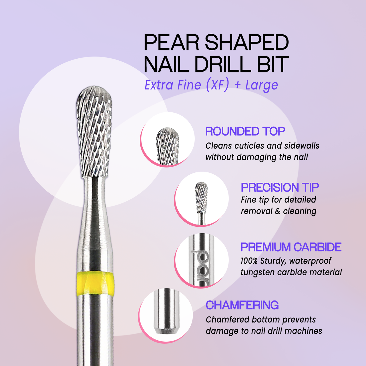 3/32" Pear Shaped Silver Carbide Bit (Large/Small Barrel)