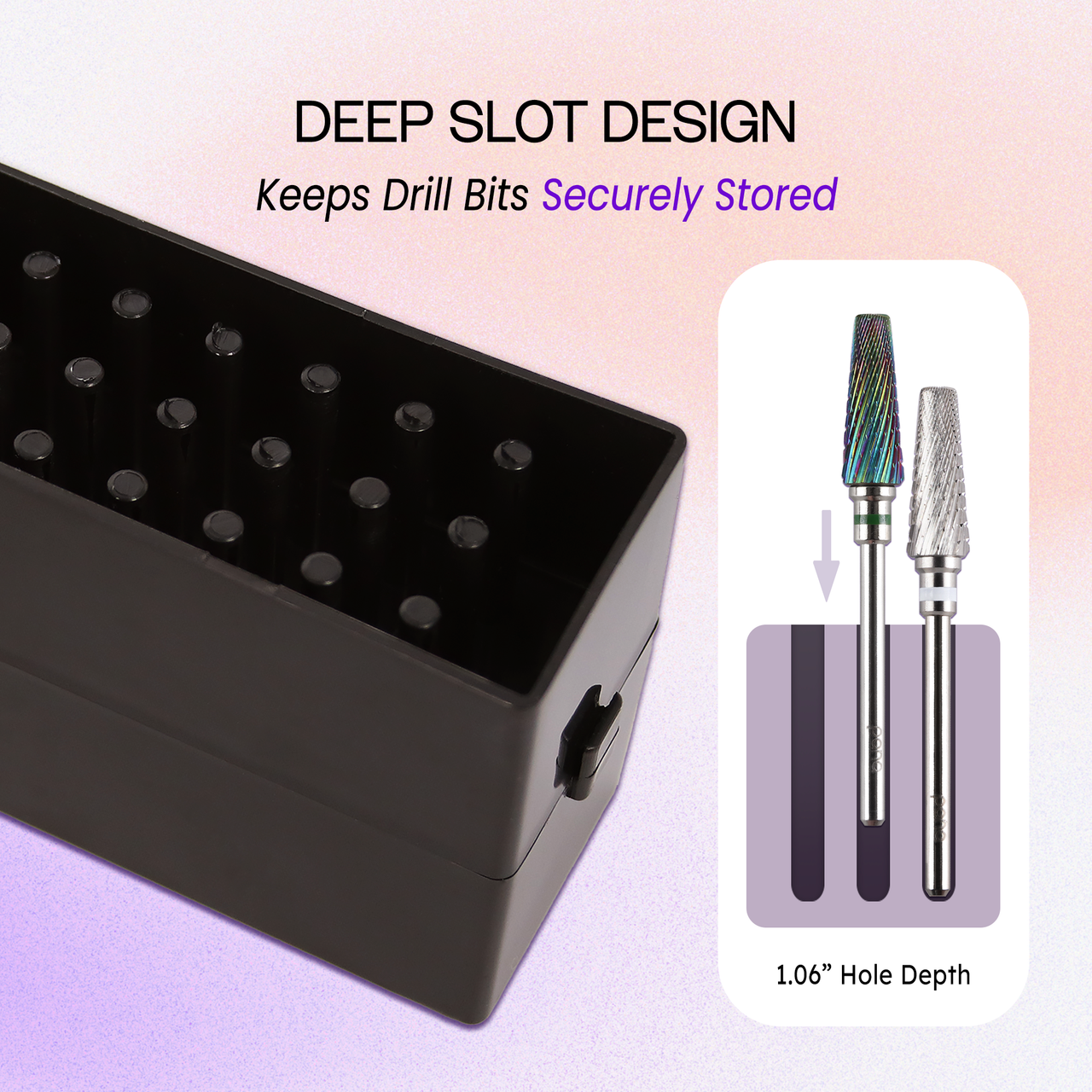 Rectangle 30 Hole Plastic Drill Bit Holder