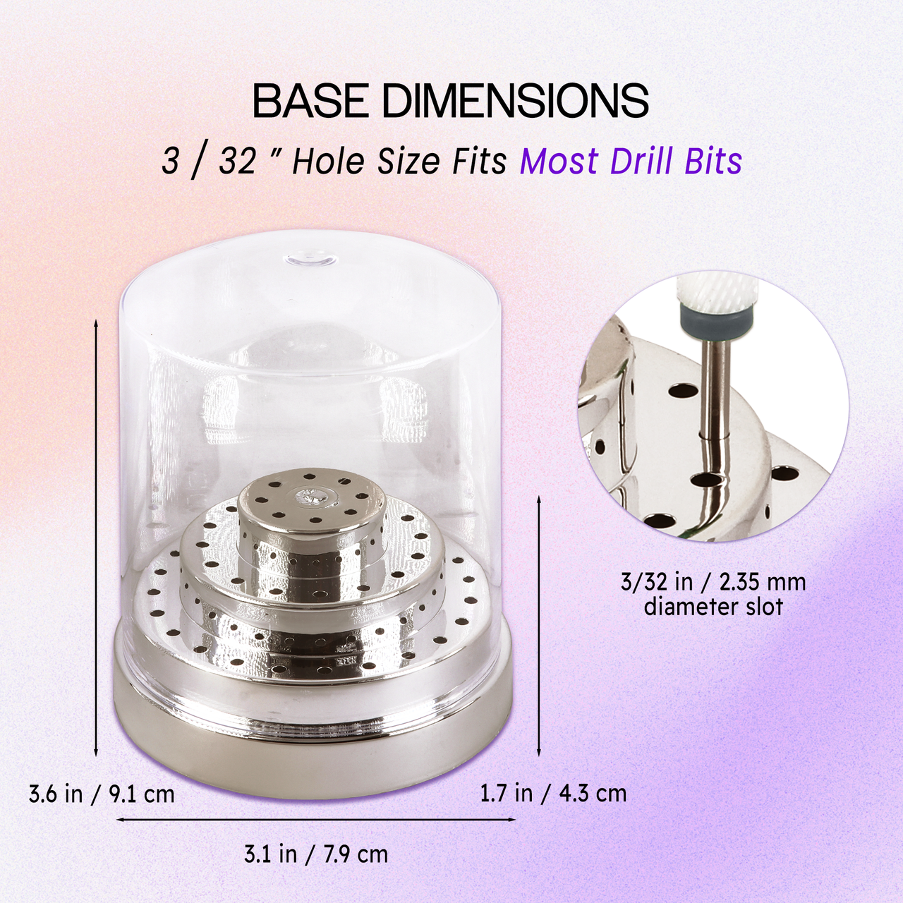 Round Tiered 48 Hole Plastic Drill Bit Holder