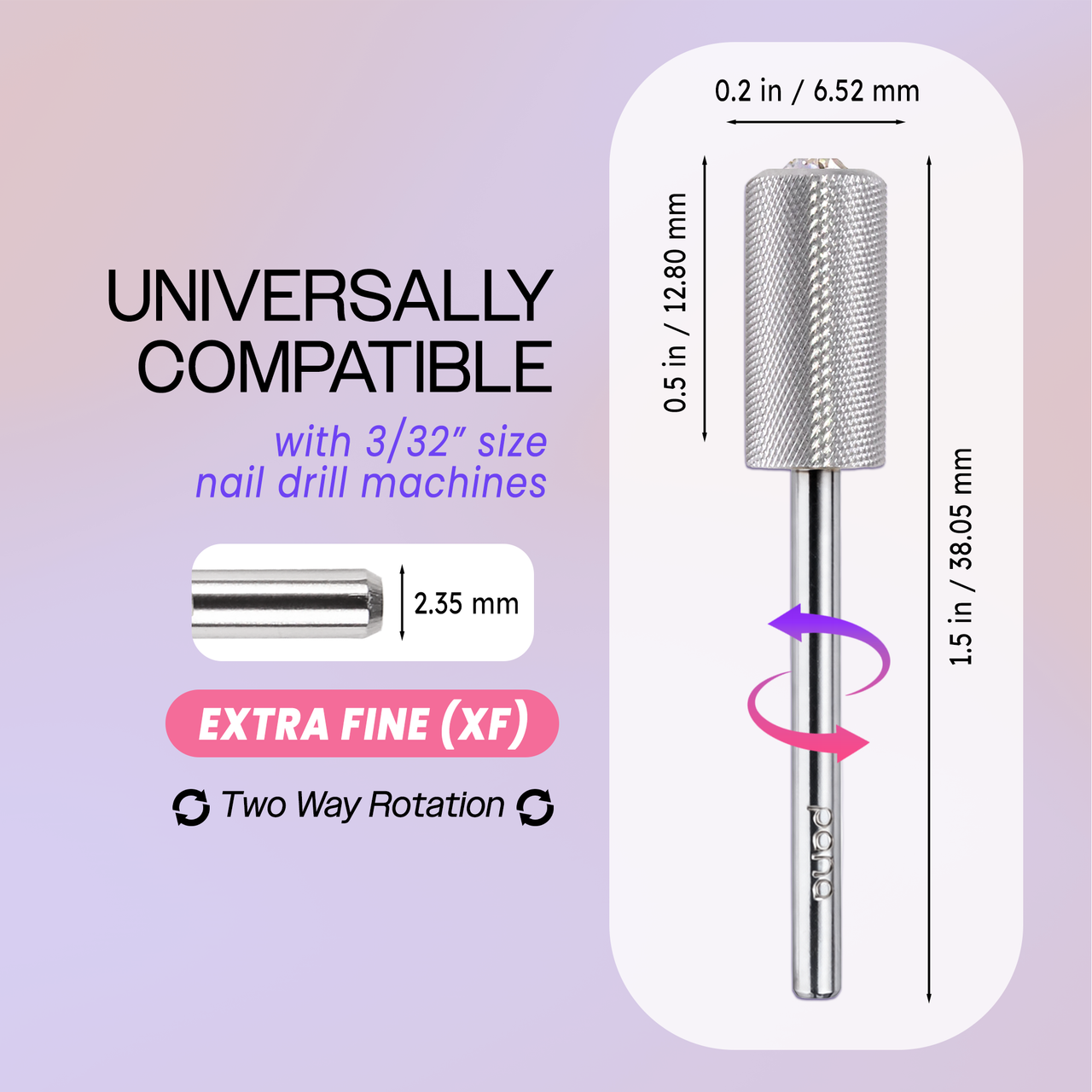 3/32" Crystal Top Large Barrel Silver Carbide Bit  (XF - 4XC)