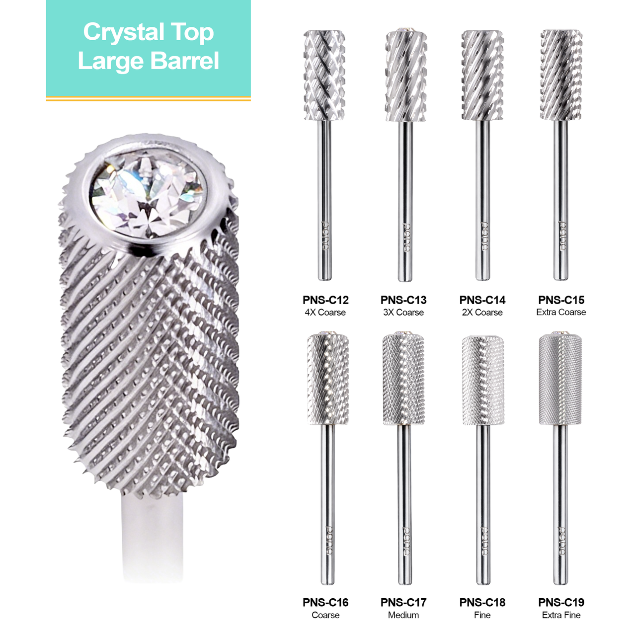 3/32" Crystal Top Large Barrel Silver Carbide Bit  (XF - 4XC)