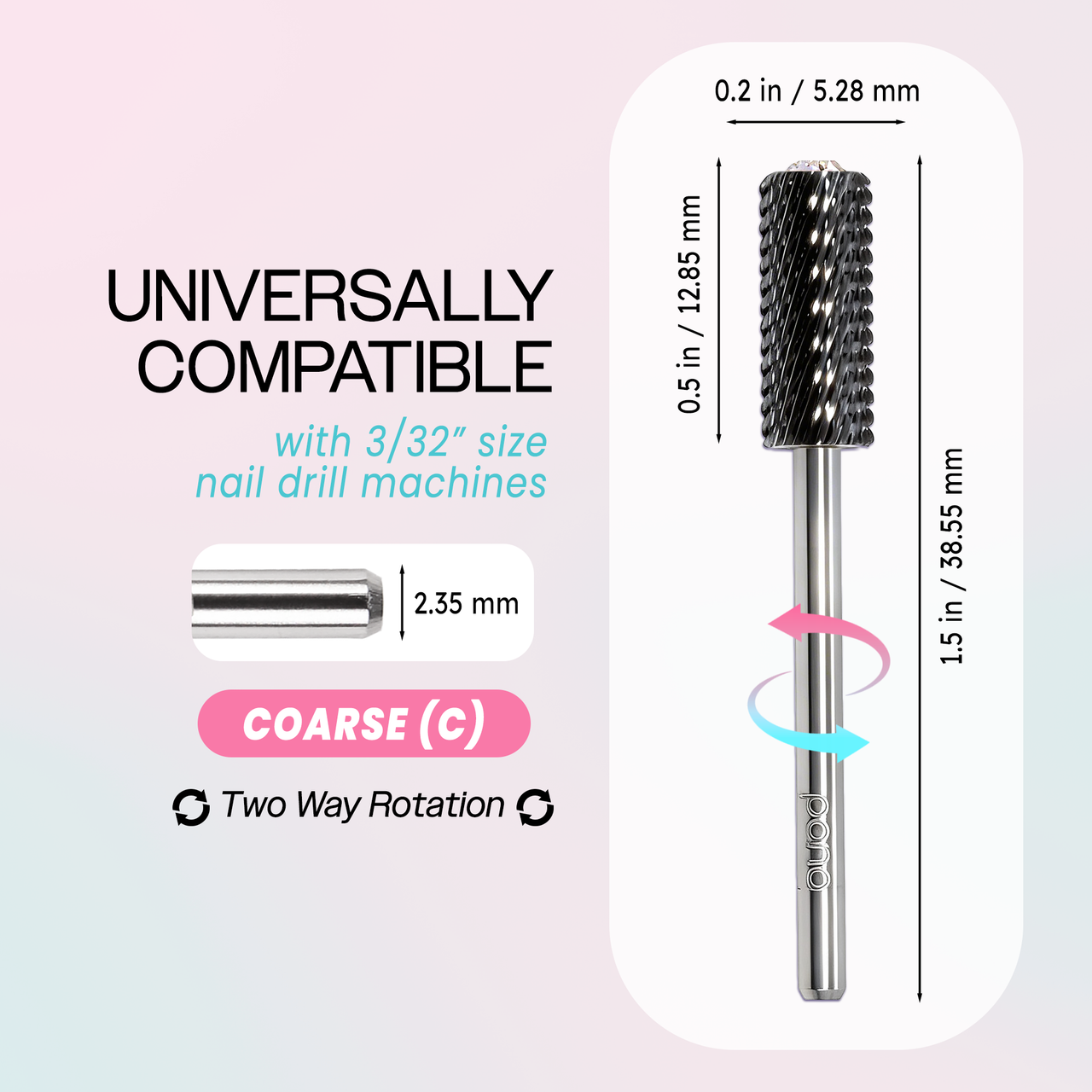 3/32" Crystal Top Small Barrel Black Carbide Bit  (XF - 4XC)