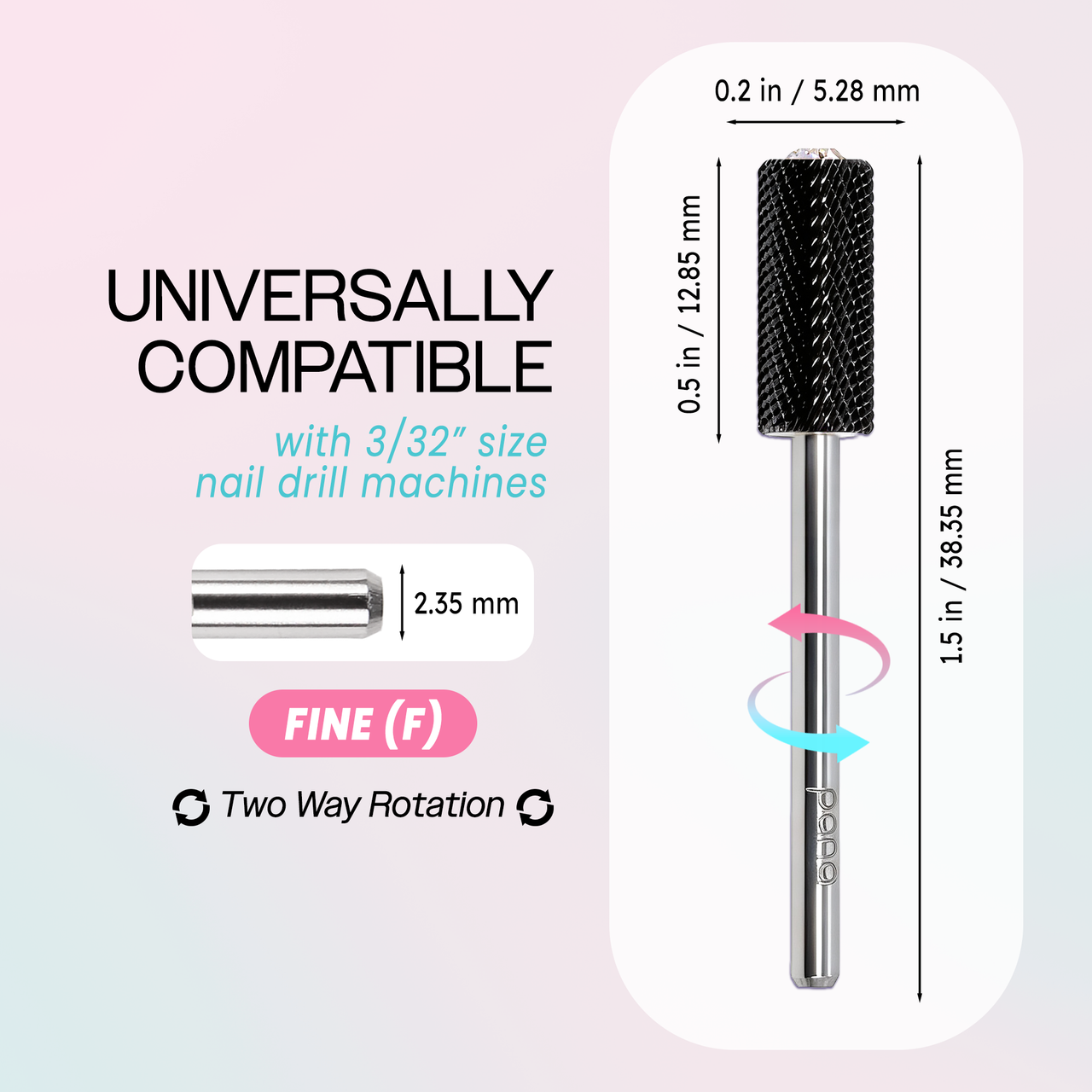 3/32" Crystal Top Small Barrel Black Carbide Bit  (XF - 4XC)