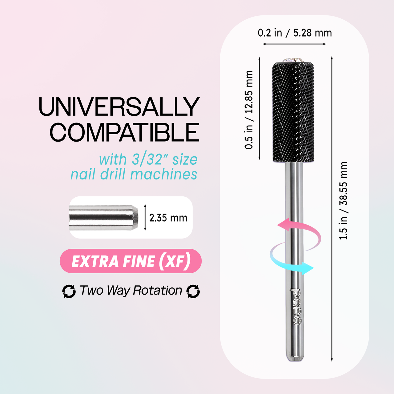 3/32" Crystal Top Small Barrel Black Carbide Bit  (XF - 4XC)
