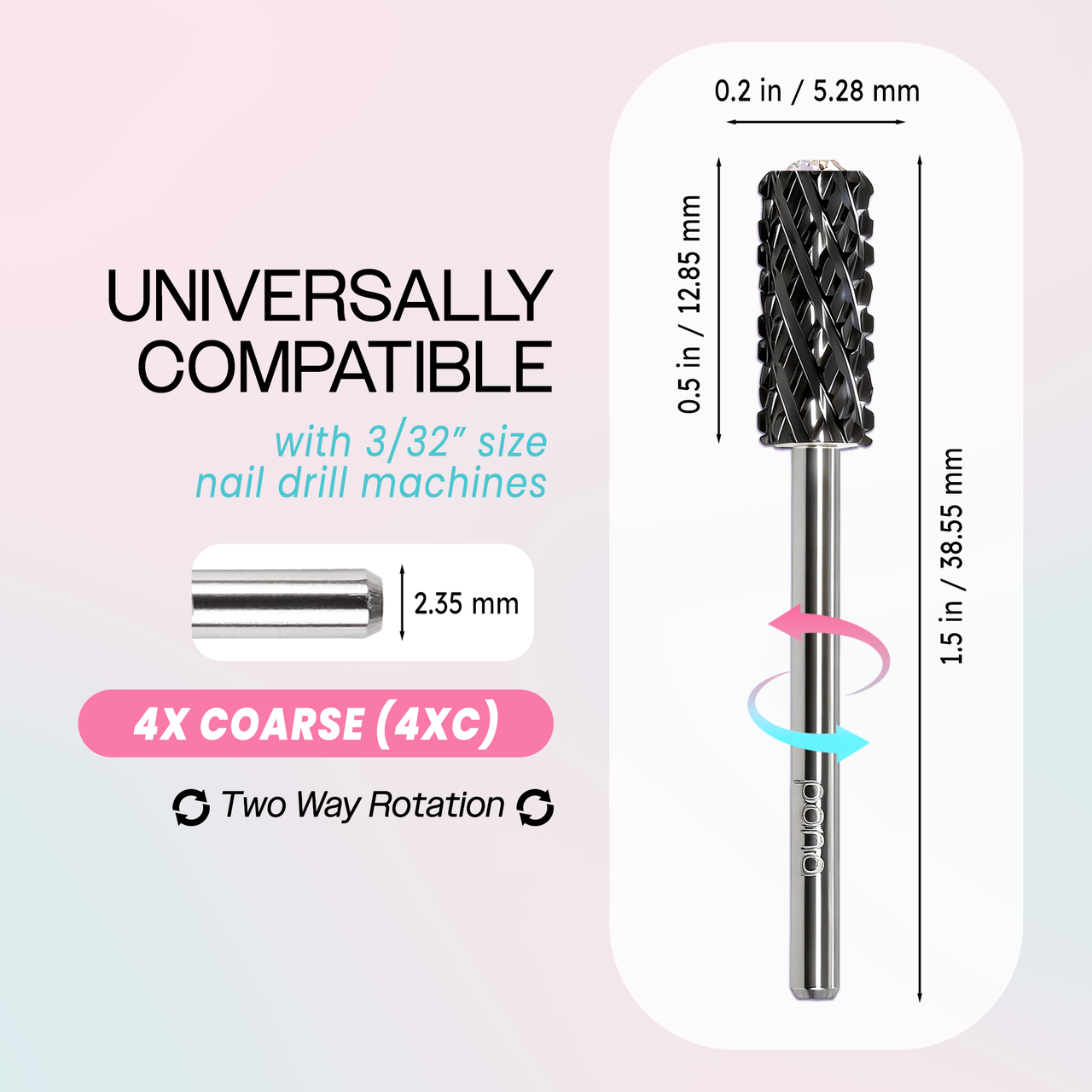 3/32" Crystal Top Small Barrel Black Carbide Bit  (XF - 4XC)