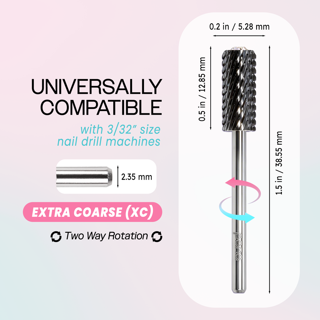 3/32" Crystal Top Small Barrel Black Carbide Bit  (XF - 4XC)