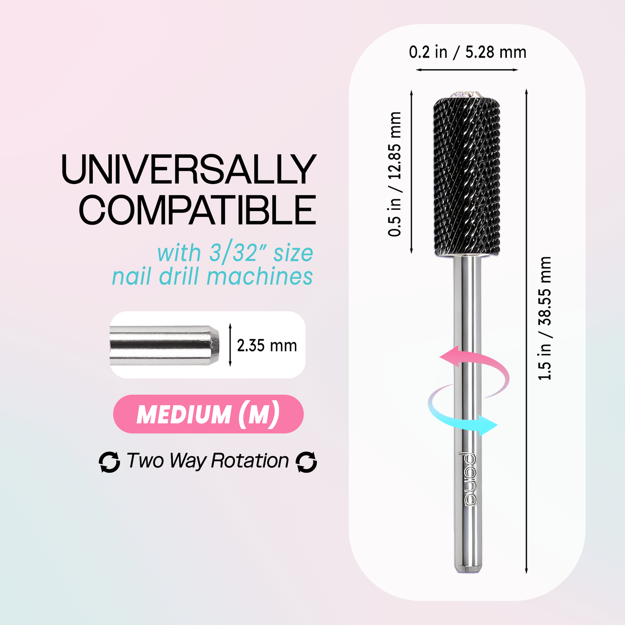 3/32" Crystal Top Small Barrel Black Carbide Bit  (XF - 4XC)