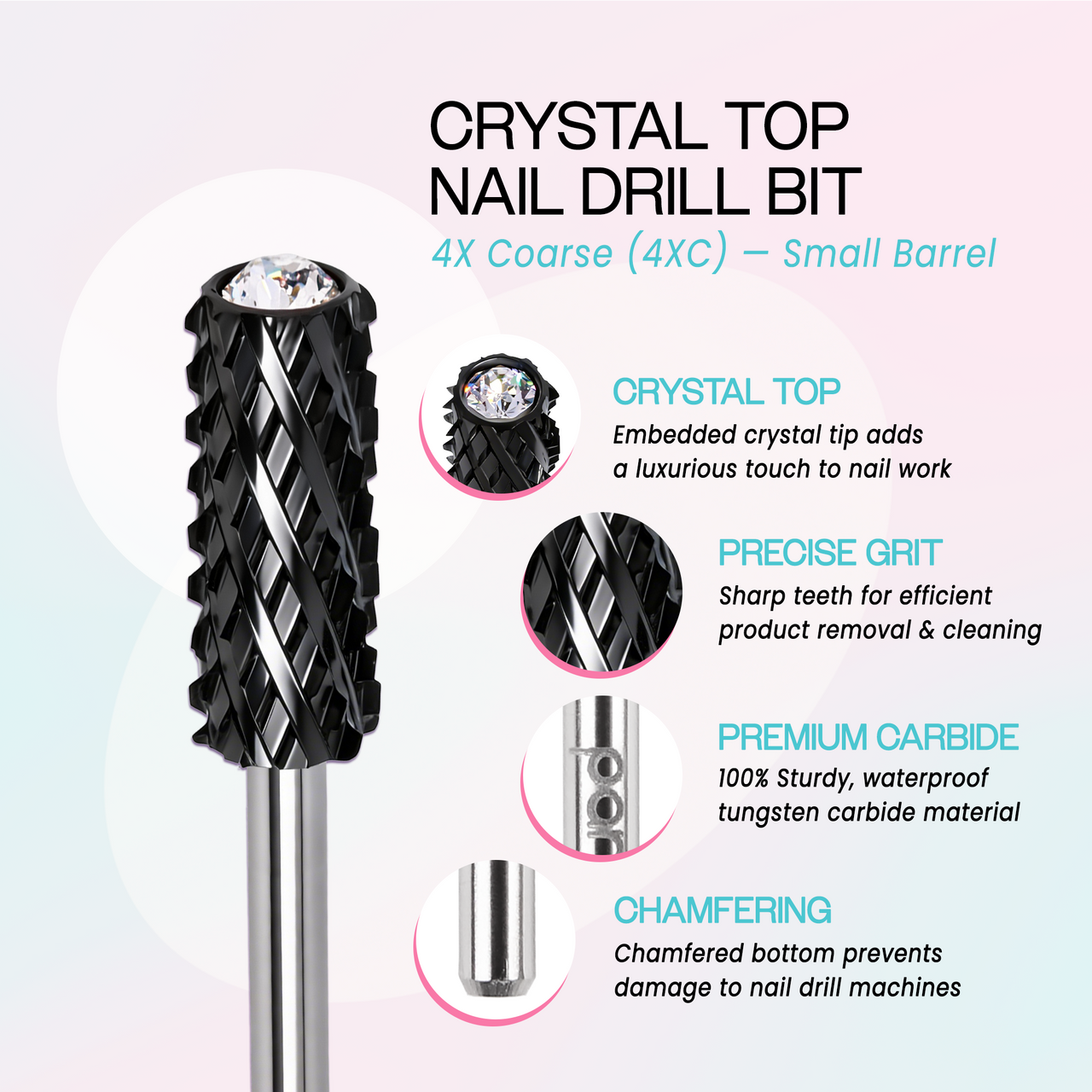 3/32" Crystal Top Small Barrel Black Carbide Bit  (XF - 4XC)