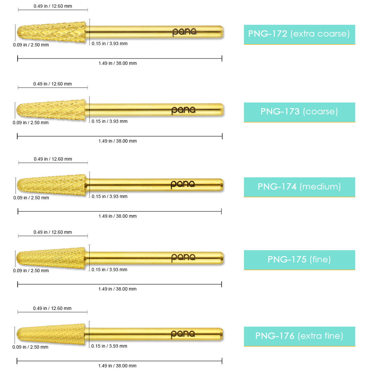 3/32" Cone Shaped Gold Carbide Bit (XF - XC)