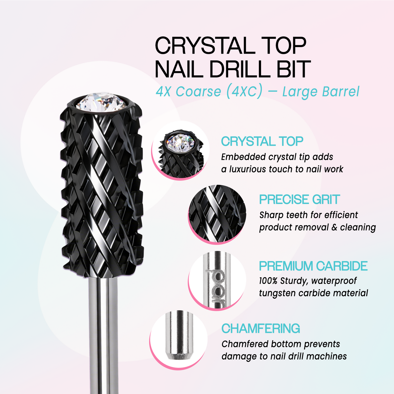 3/32" Crystal Top Large Barrel Black Carbide Bit  (XF - 4XC)