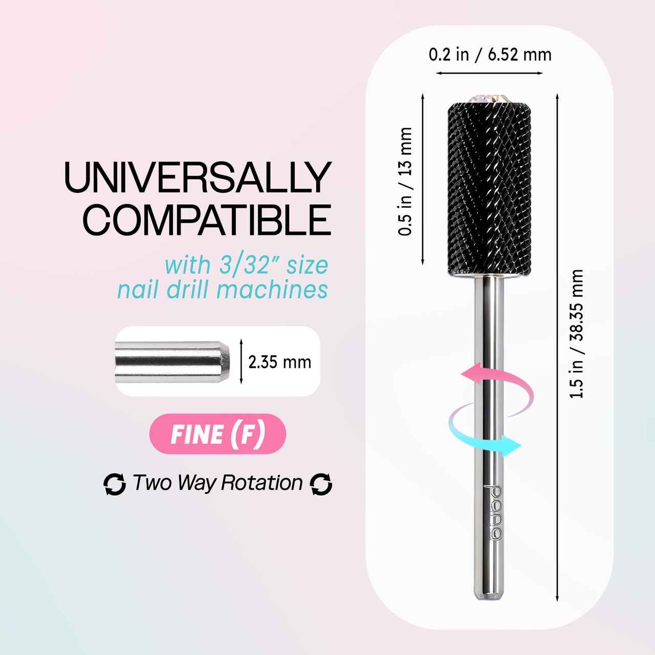 3/32" Crystal Top Large Barrel Black Carbide Bit  (XF - 4XC)