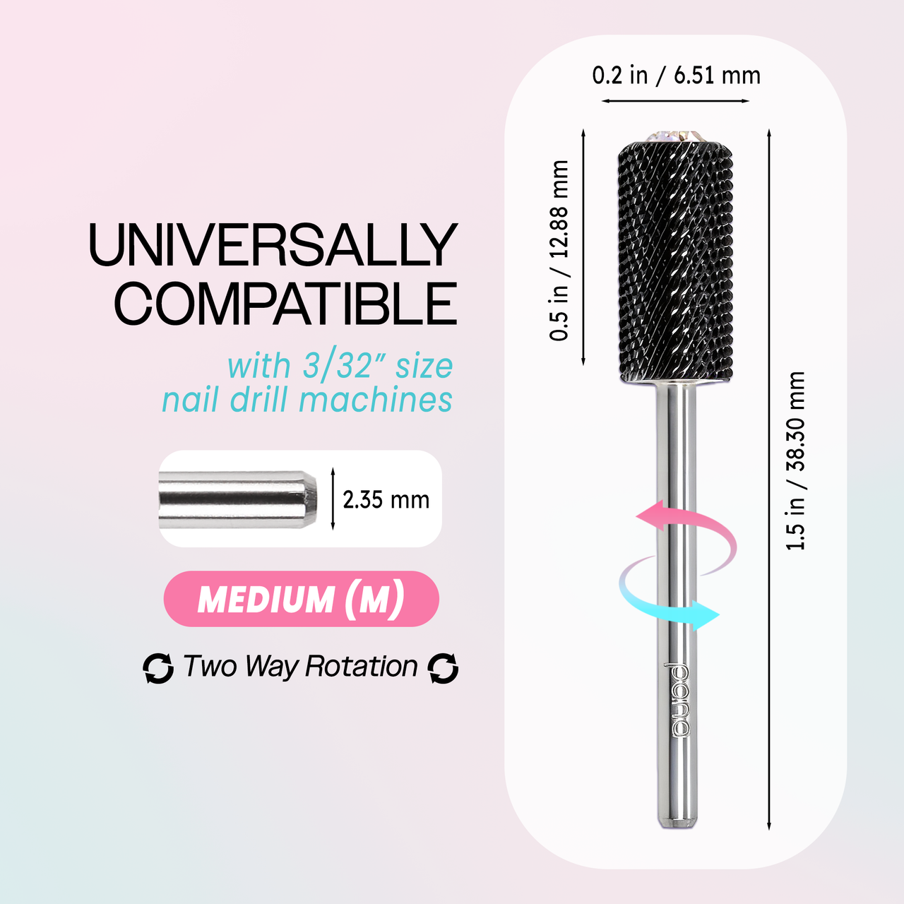 3/32" Crystal Top Large Barrel Black Carbide Bit  (XF - 4XC)