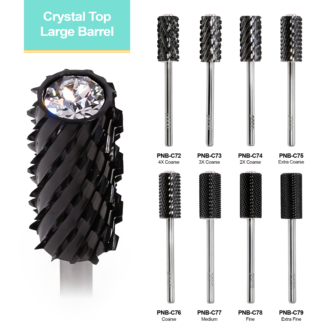 3/32" Crystal Top Large Barrel Black Carbide Bit  (XF - 4XC)