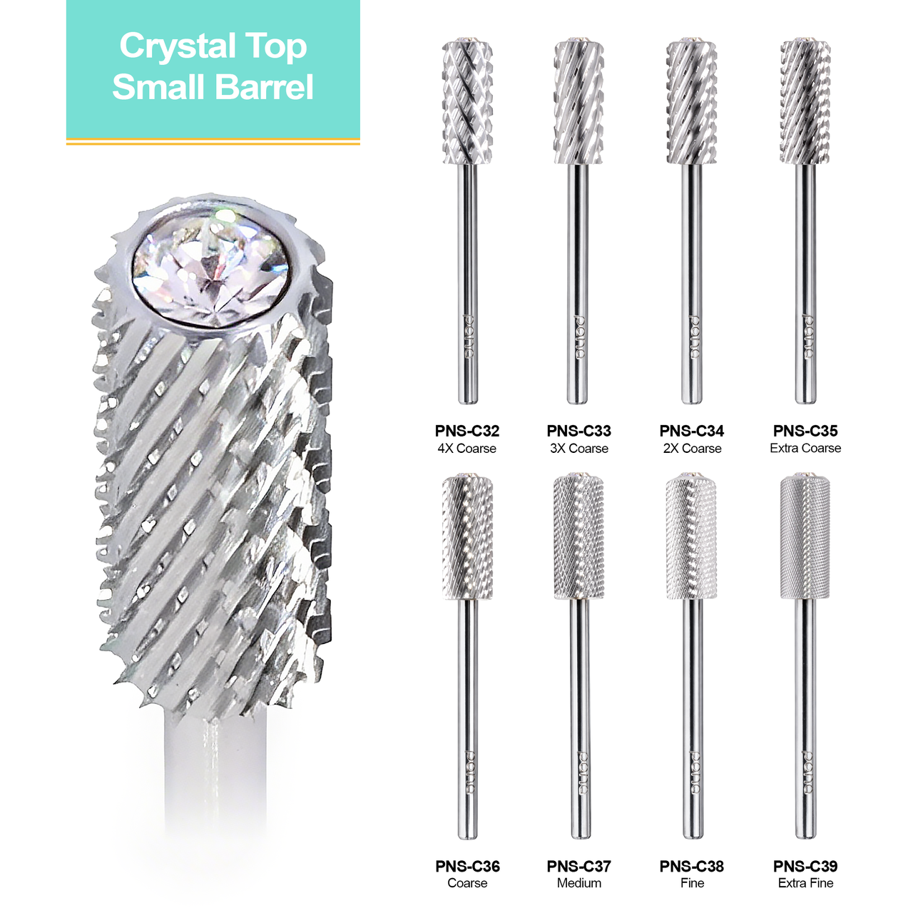 3/32" Crystal Top Small Barrel Silver Carbide Bit  (XF - 4XC)