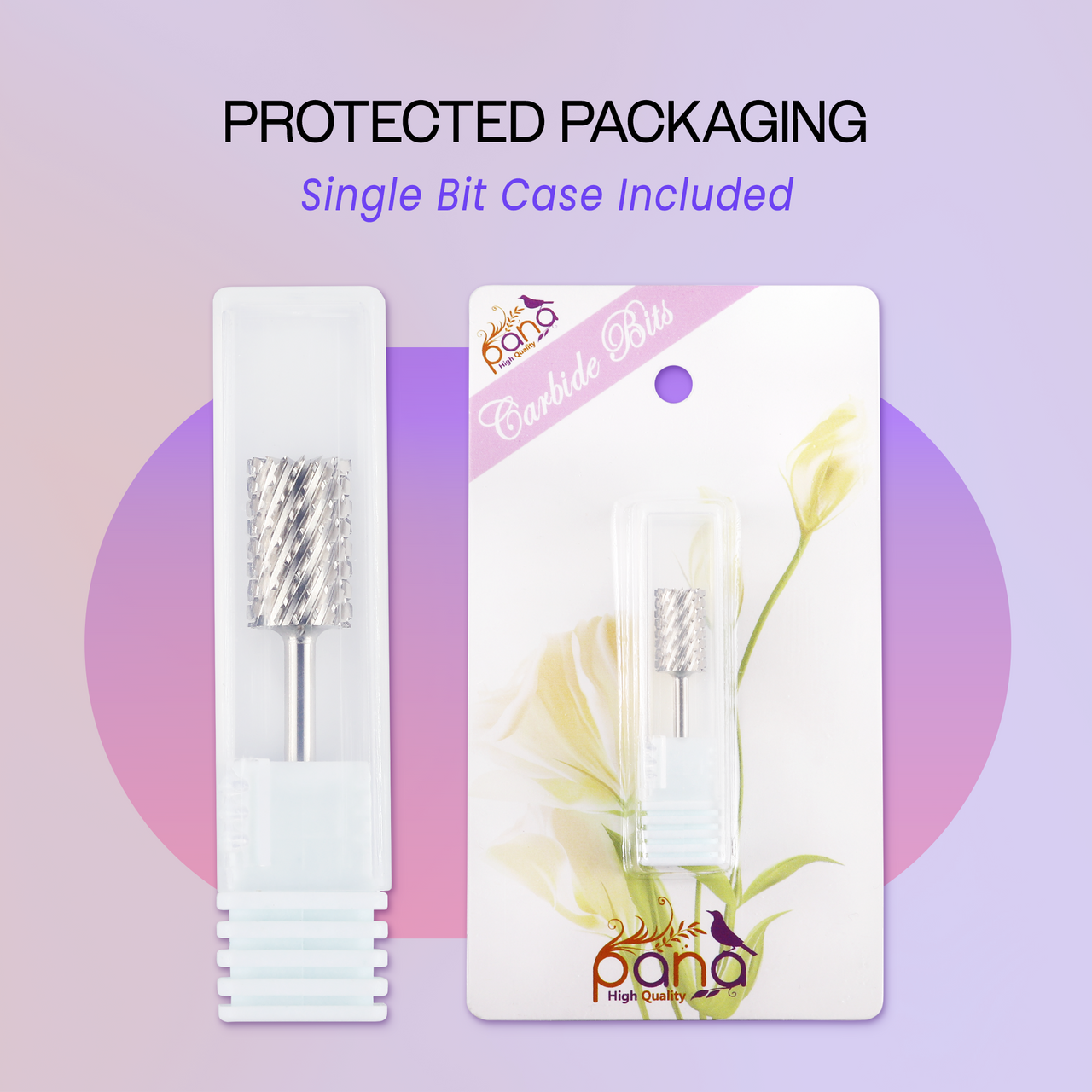 3/32” Pink & White Large Barrel Silver Carbide Bit (F- C)