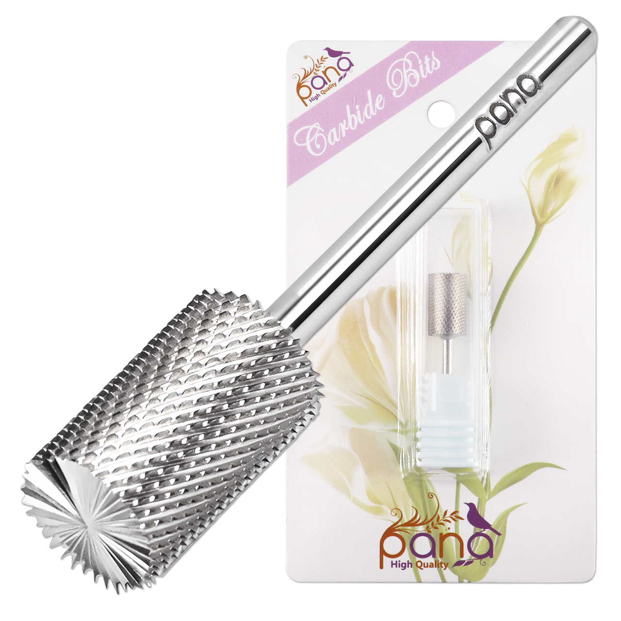 3/32” Pink & White Large Barrel Silver Carbide Bit (F- C)