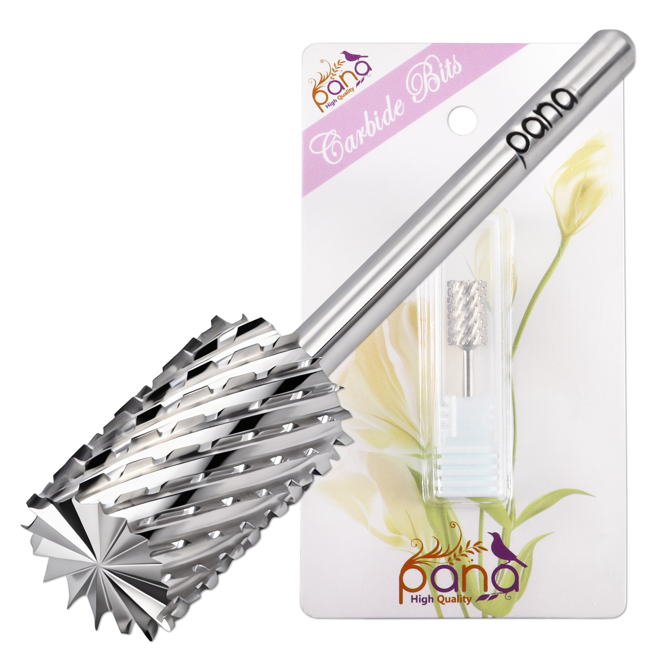 3/32” Pink & White Large Barrel Silver Carbide Bit (F- C)