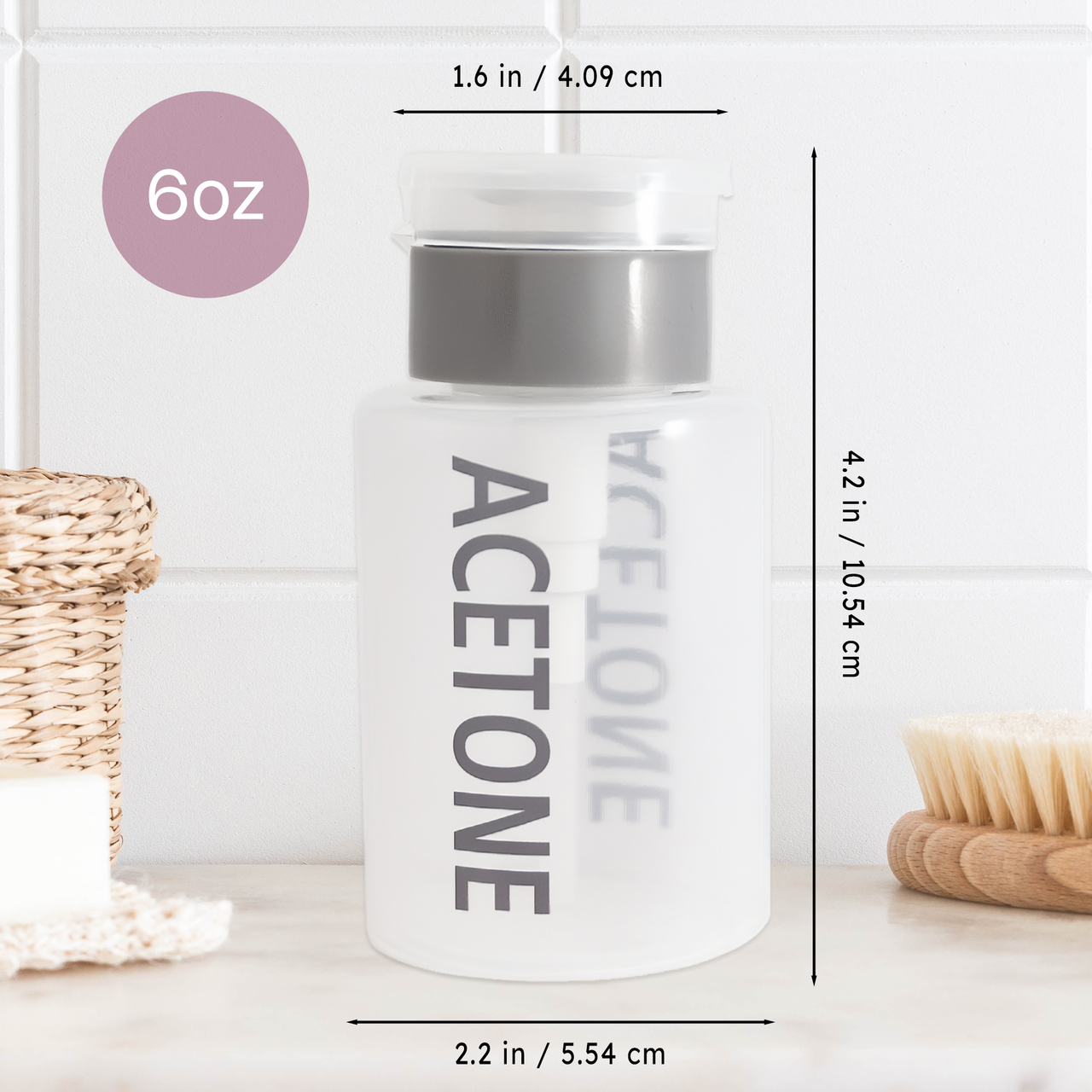 6oz. Labeled Push Down Liquid Dispenser Bottle