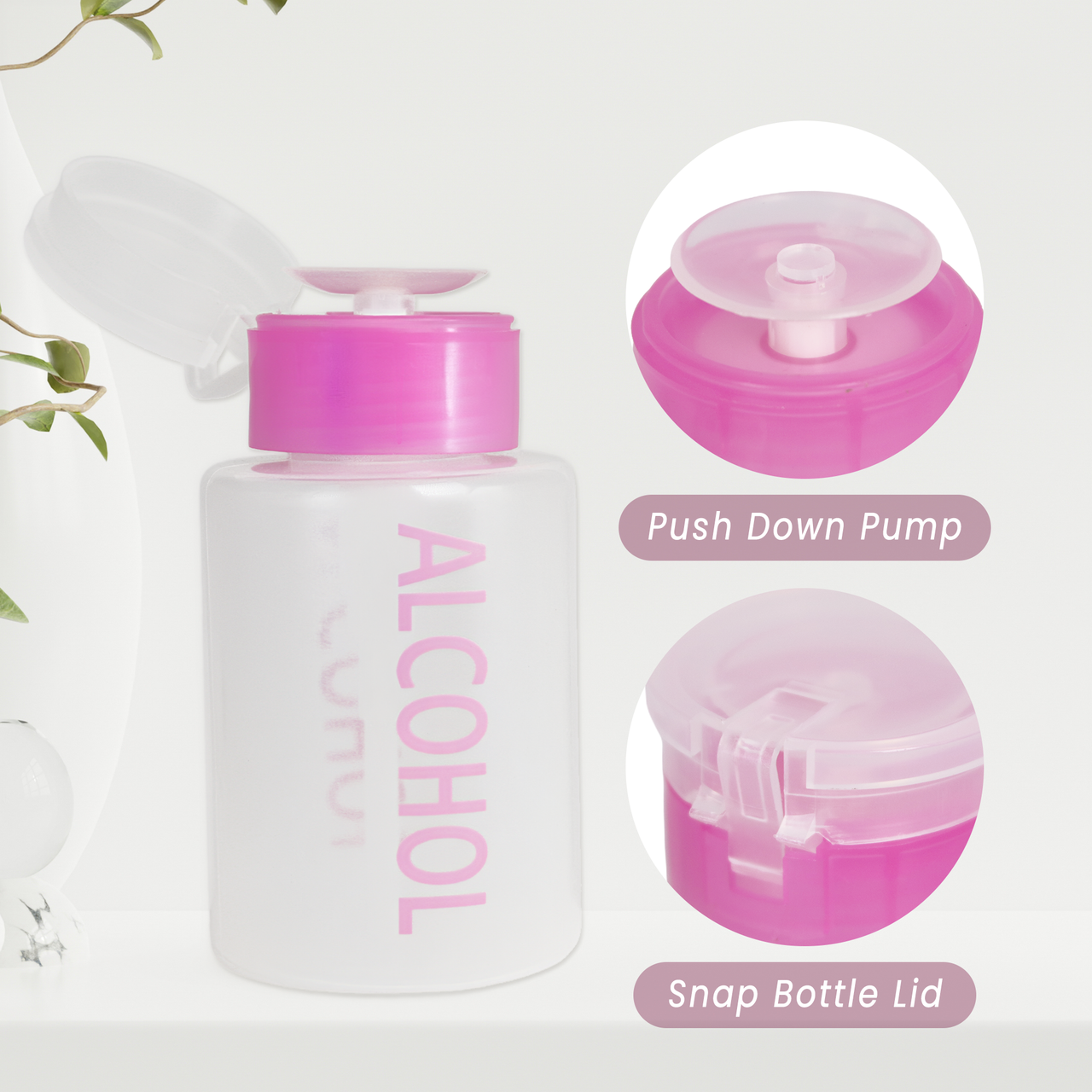 6oz. Labeled Push Down Liquid Dispenser Bottle