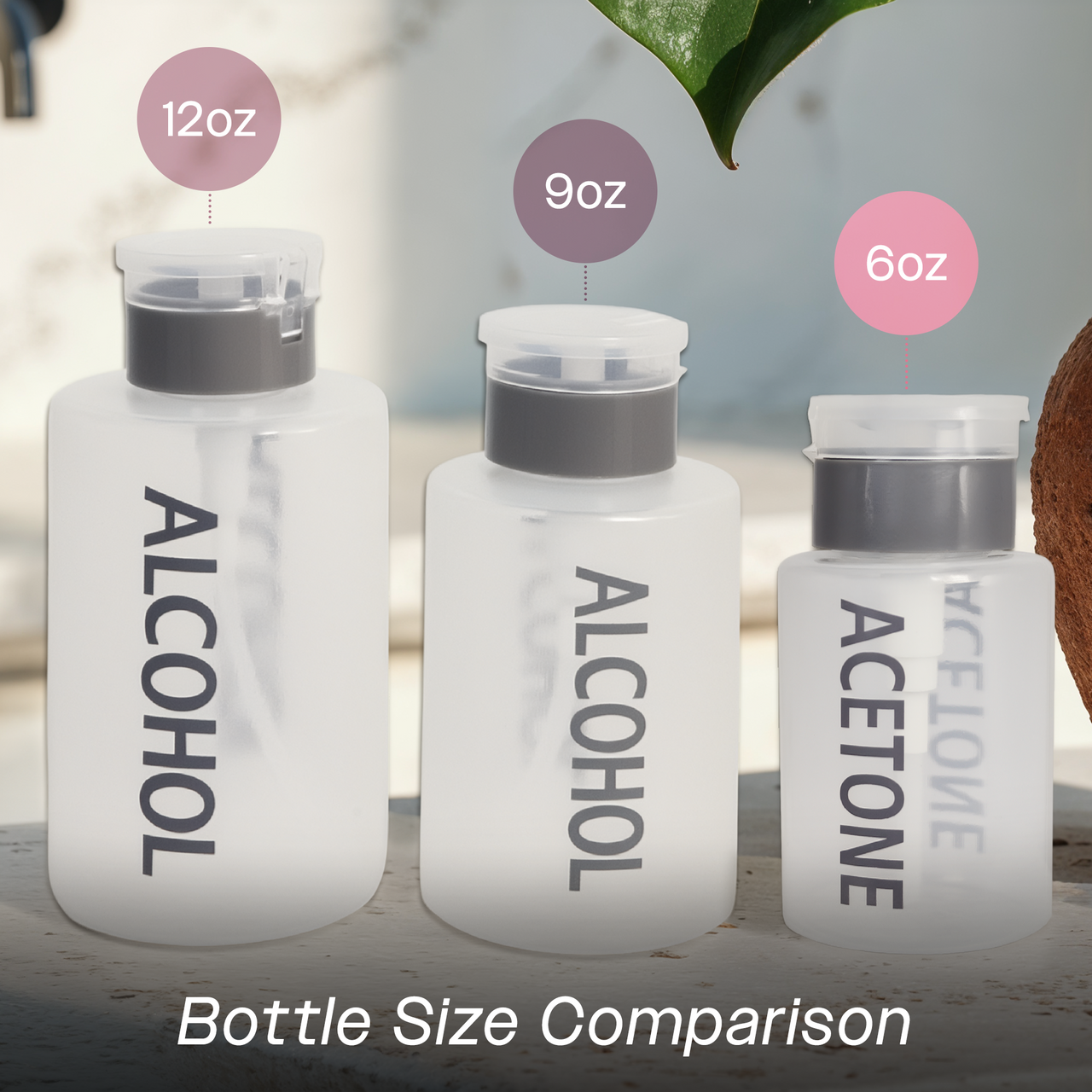 6oz. Labeled Push Down Liquid Dispenser Bottle