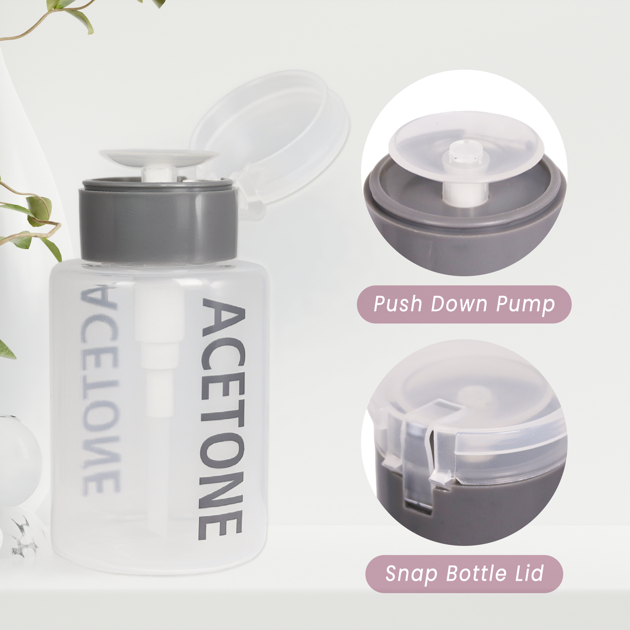 6oz. Labeled Push Down Liquid Dispenser Bottle