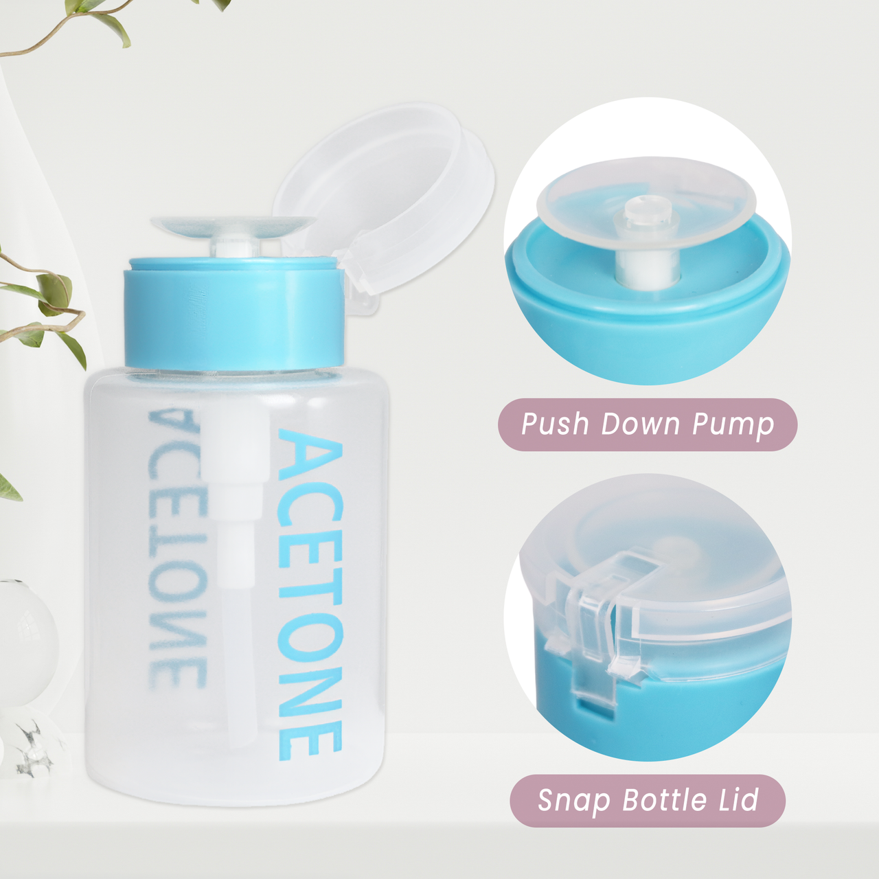 6oz. Labeled Push Down Liquid Dispenser Bottle