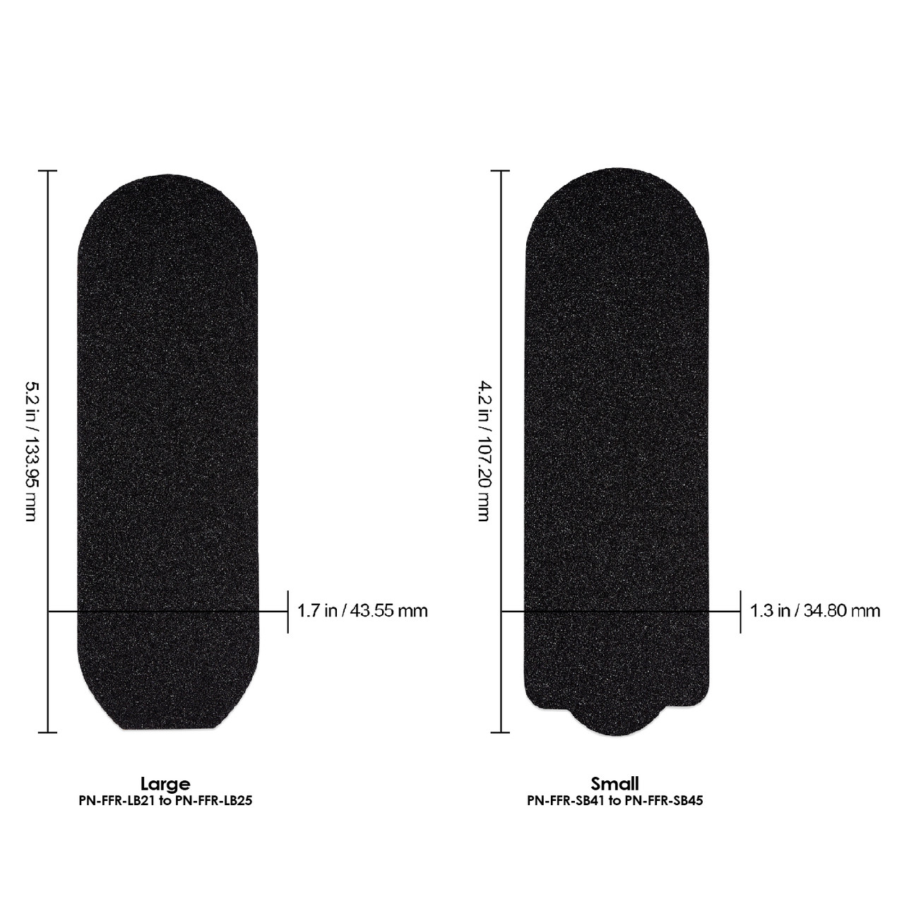 Small Pedicure Foot File Refill Pads - 50pcs/Box (Grits: 80, 100, 120, 150, 180)