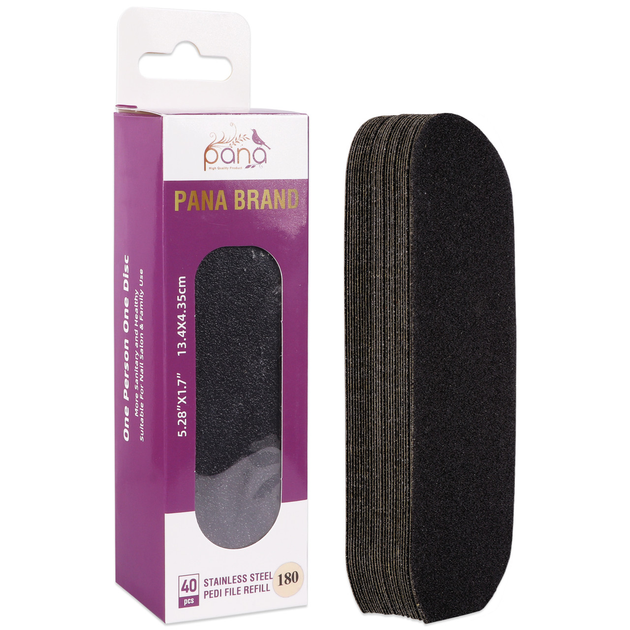 Large Pedicure Foot File Refill Pads - 40pcs/Box (Grits: 80, 100, 120, 150, 180)
