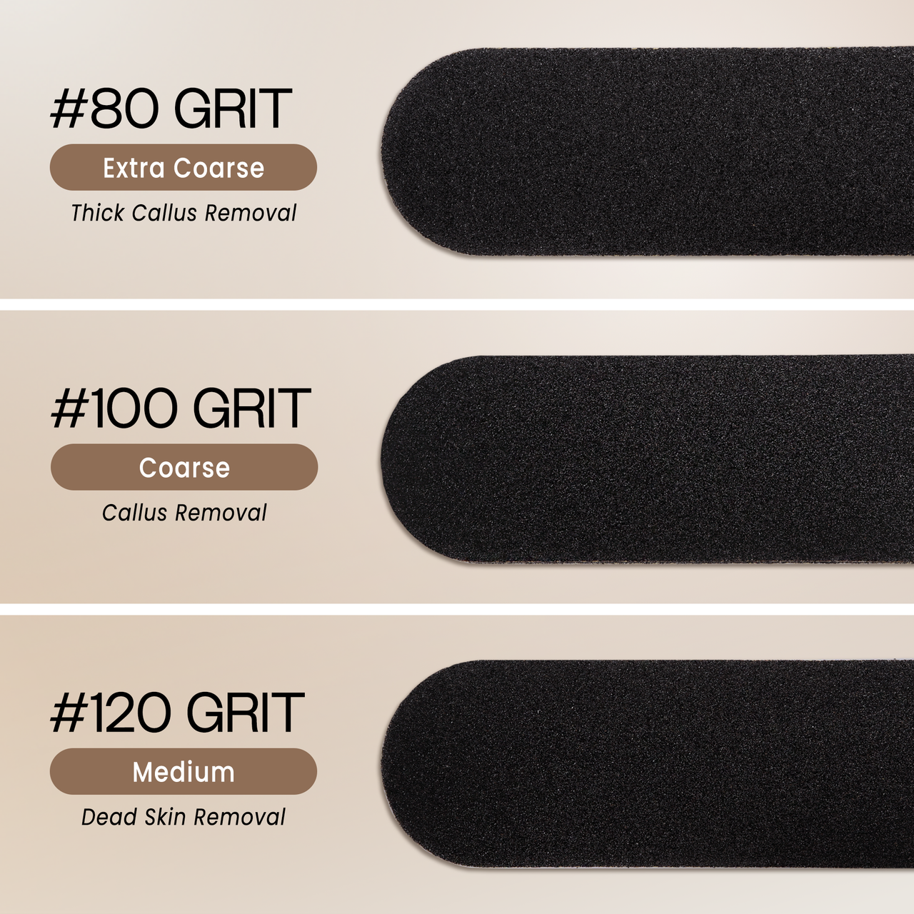 Large Pedicure Foot File Refill Pads - 40pcs/Box (Grits: 80, 100, 120, 150, 180)