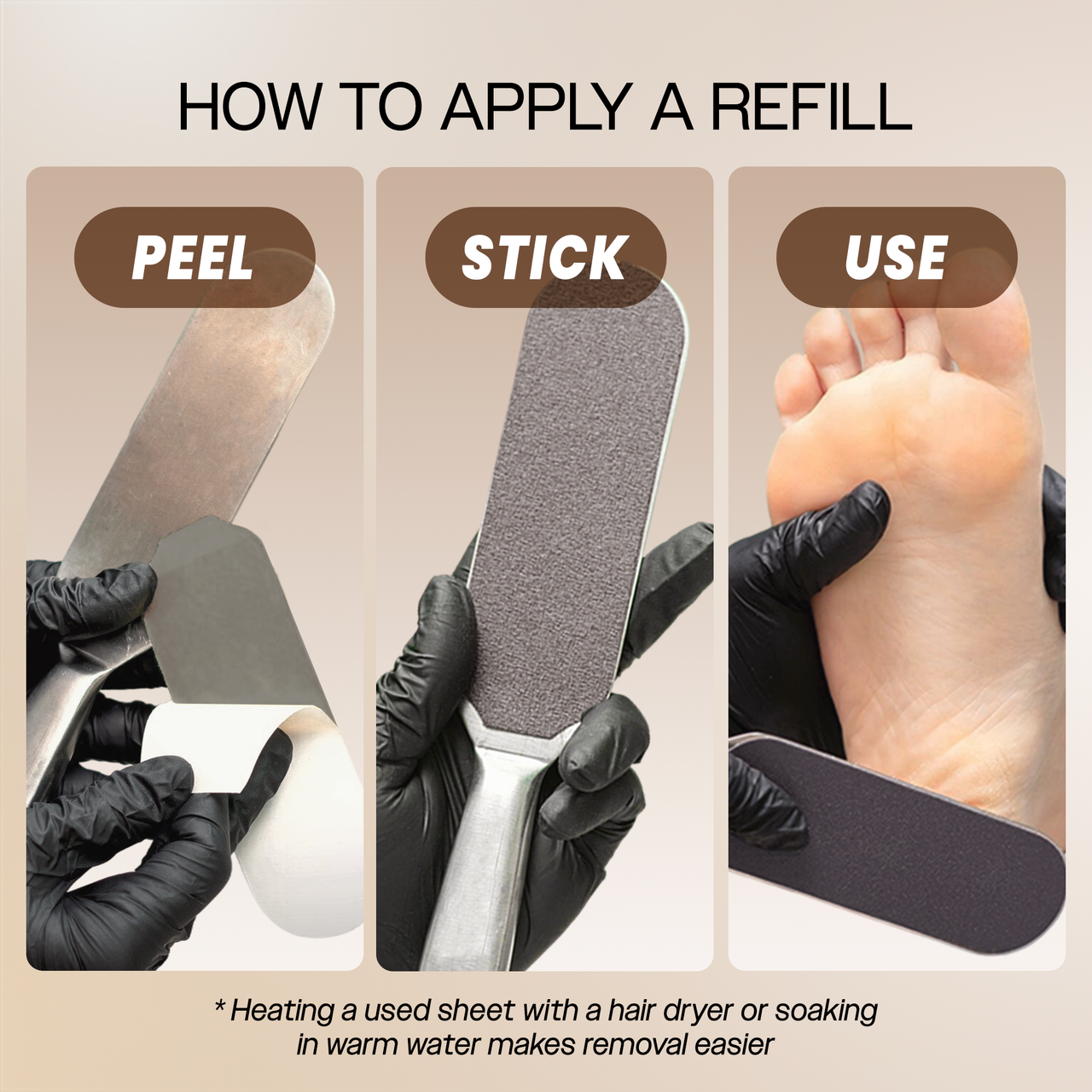 Large Pedicure Foot File Refill Pads - 40pcs/Box (Grits: 80, 100, 120, 150, 180)