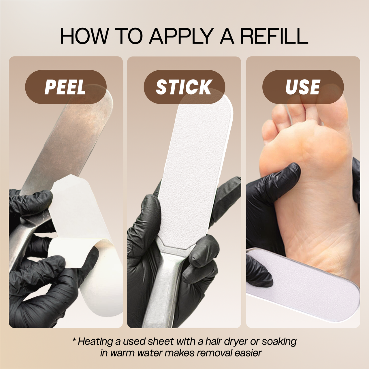 Large Pedicure Foot File Refill Pads - 40pcs/Box (Grits: 80, 100, 120, 150, 180)