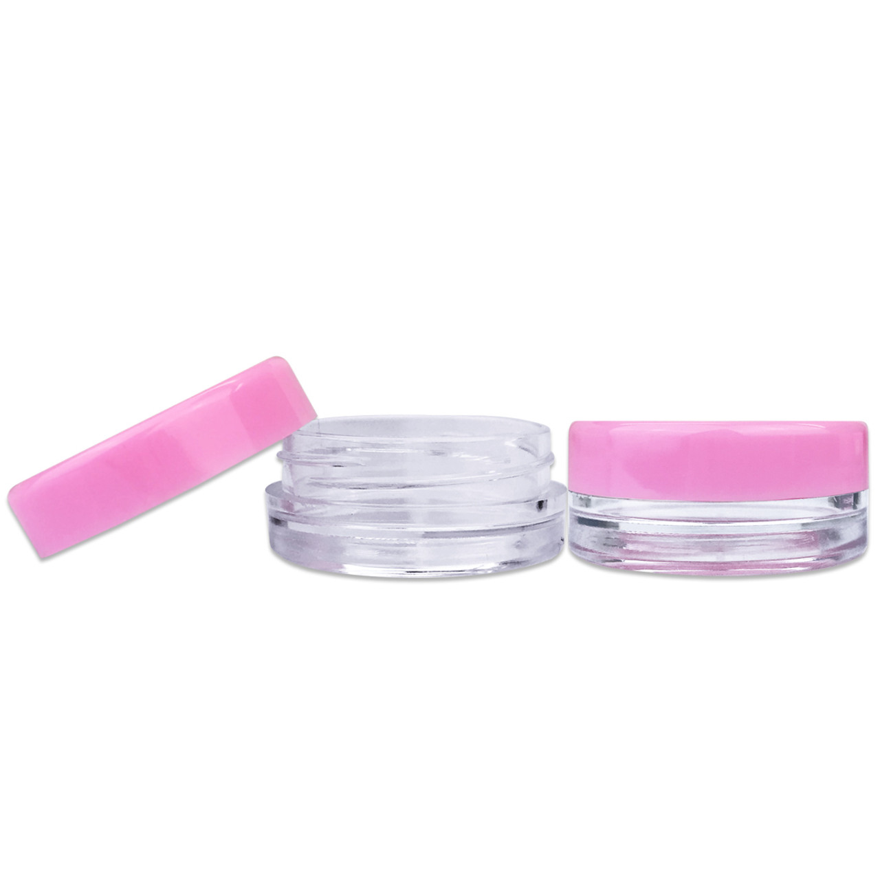 3G/3ML (0.1 oz) Plastic Clear Cosmetic Sample Jars (Round Top)