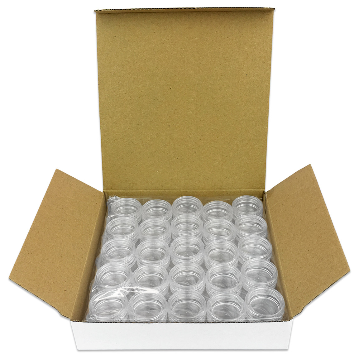 3G/3ML (0.1 oz) Plastic Clear Cosmetic Sample Jars (Round Top)