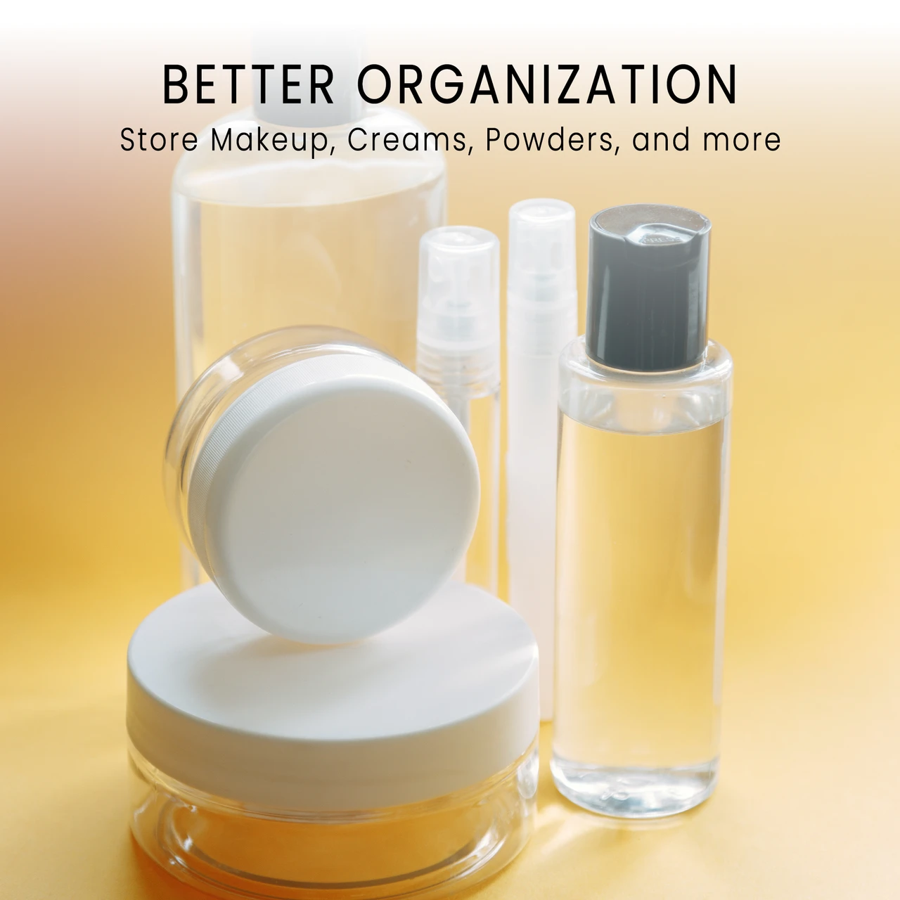 5G/5ML (0.18 oz) Plastic Clear Cosmetic Sample Jars (Round Top)