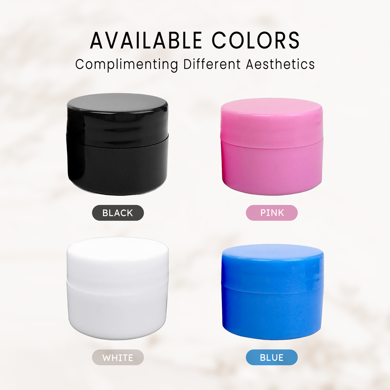 7G/7ML (0.25 oz) Plastic Cosmetic Sample Jars (Opaque)
