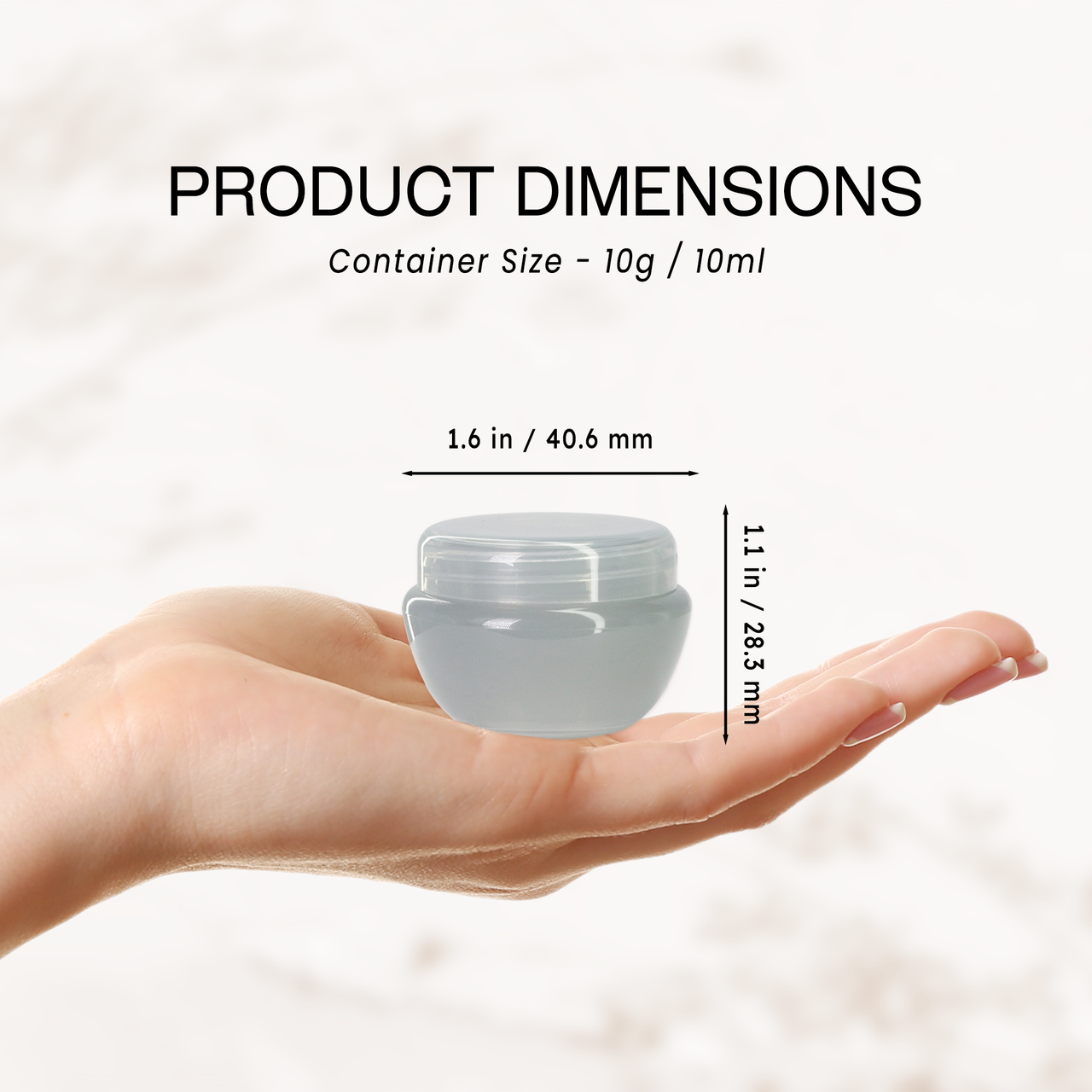 10G/10ML Plastic Cosmetic Sample Jars (Frosted)