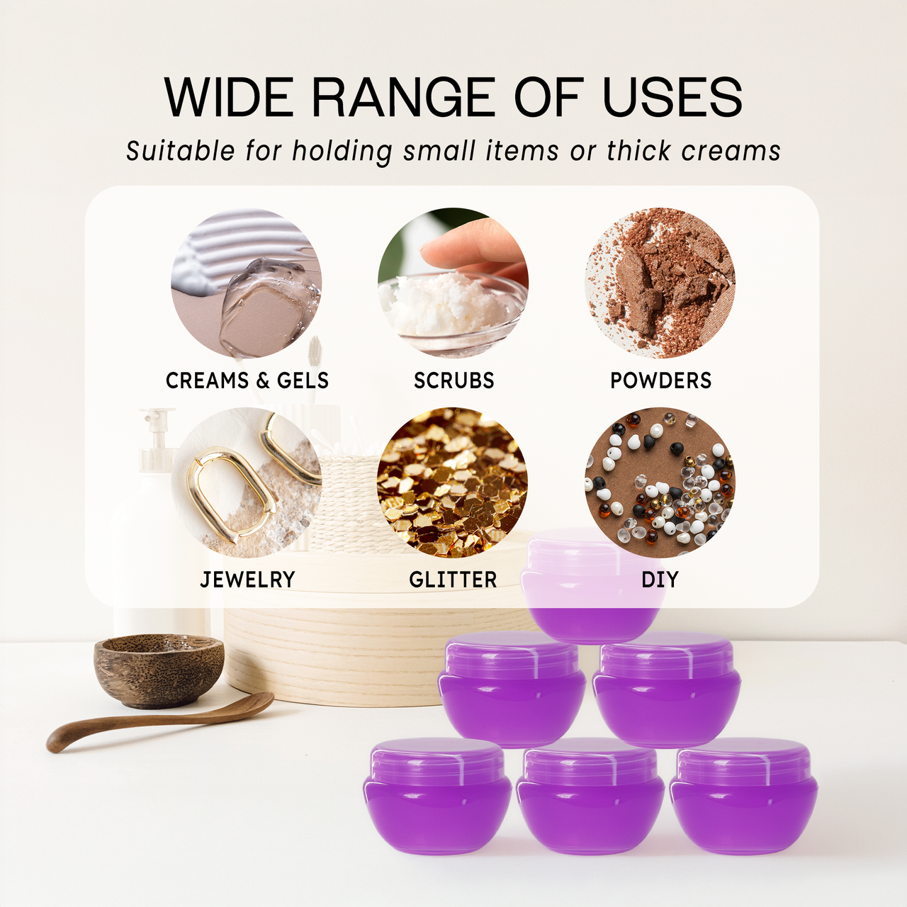 10G/10ML Plastic Cosmetic Sample Jars (Frosted)