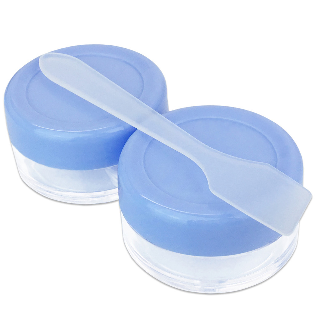 10G/10ML Plastic Clear Cosmetic Sample Jars (With Spatulas)