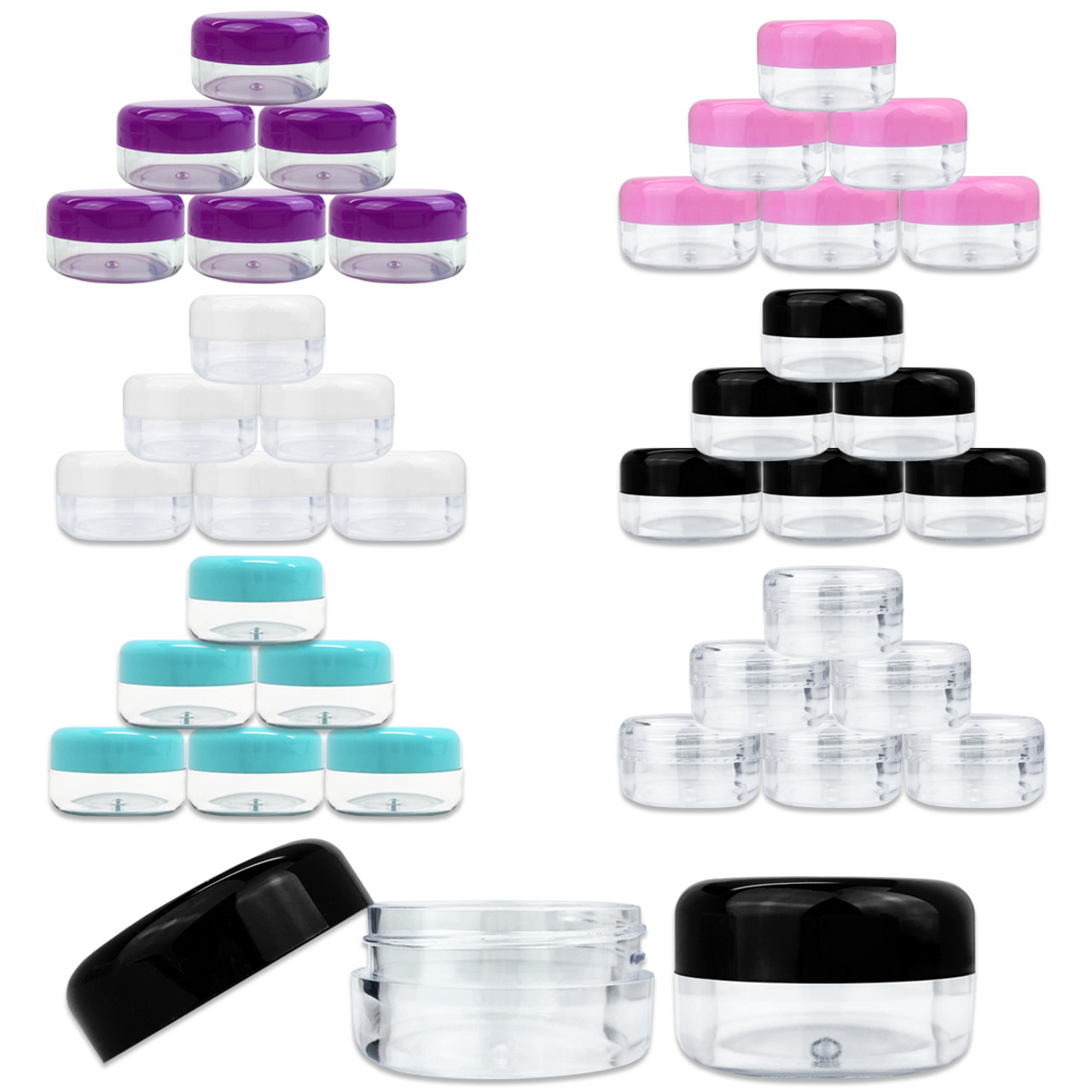 15G/15ML Plastic Clear Cosmetic Sample Jars (Round Top) 15G/15ML Plastic Clear Cosmetic Sample Jars (Round Top)