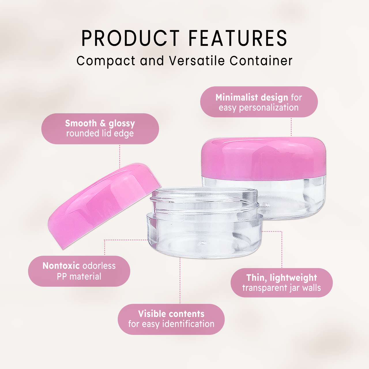 15G/15ML Plastic Clear Cosmetic Sample Jars (Round Top) 15G/15ML Plastic Clear Cosmetic Sample Jars (Round Top)