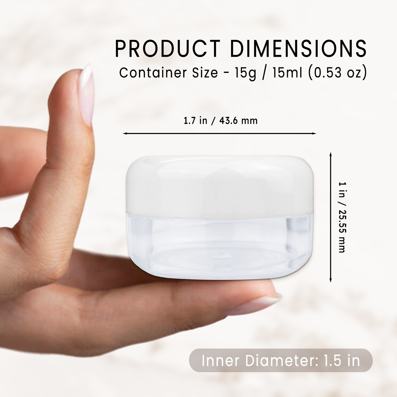 15G/15ML Plastic Clear Cosmetic Sample Jars (Round Top) 15G/15ML Plastic Clear Cosmetic Sample Jars (Round Top)